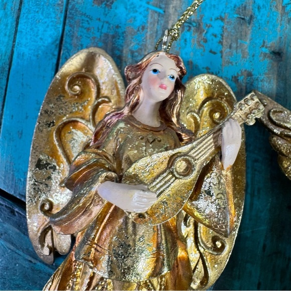 Vintage Angel Gold Christmas Tree Ornaments - Picture 4 of 12